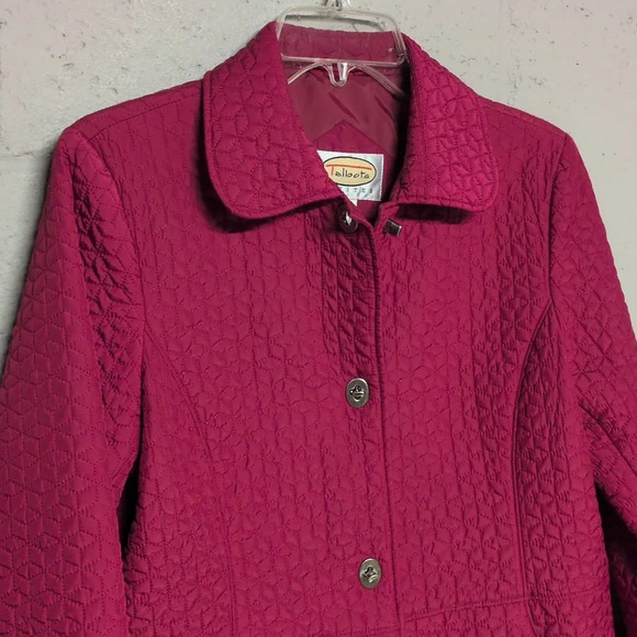 Talbots Pink Quilted Jacket, Medium Petite, Magenta, EUC, Barn Coat, Quilted - Picture 3 of 5